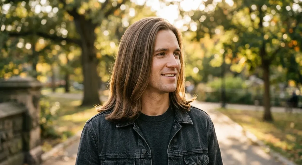 long straight hairstyles male